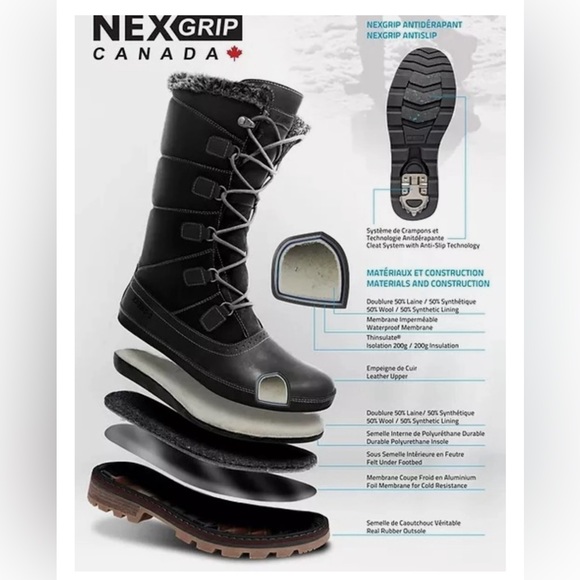 NEW ICE SNOW NEXGRIP woman’s leather boots! - Picture 5 of 6